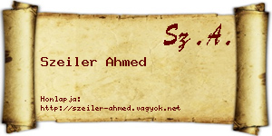 Szeiler Ahmed névjegykártya